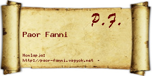Paor Fanni névjegykártya